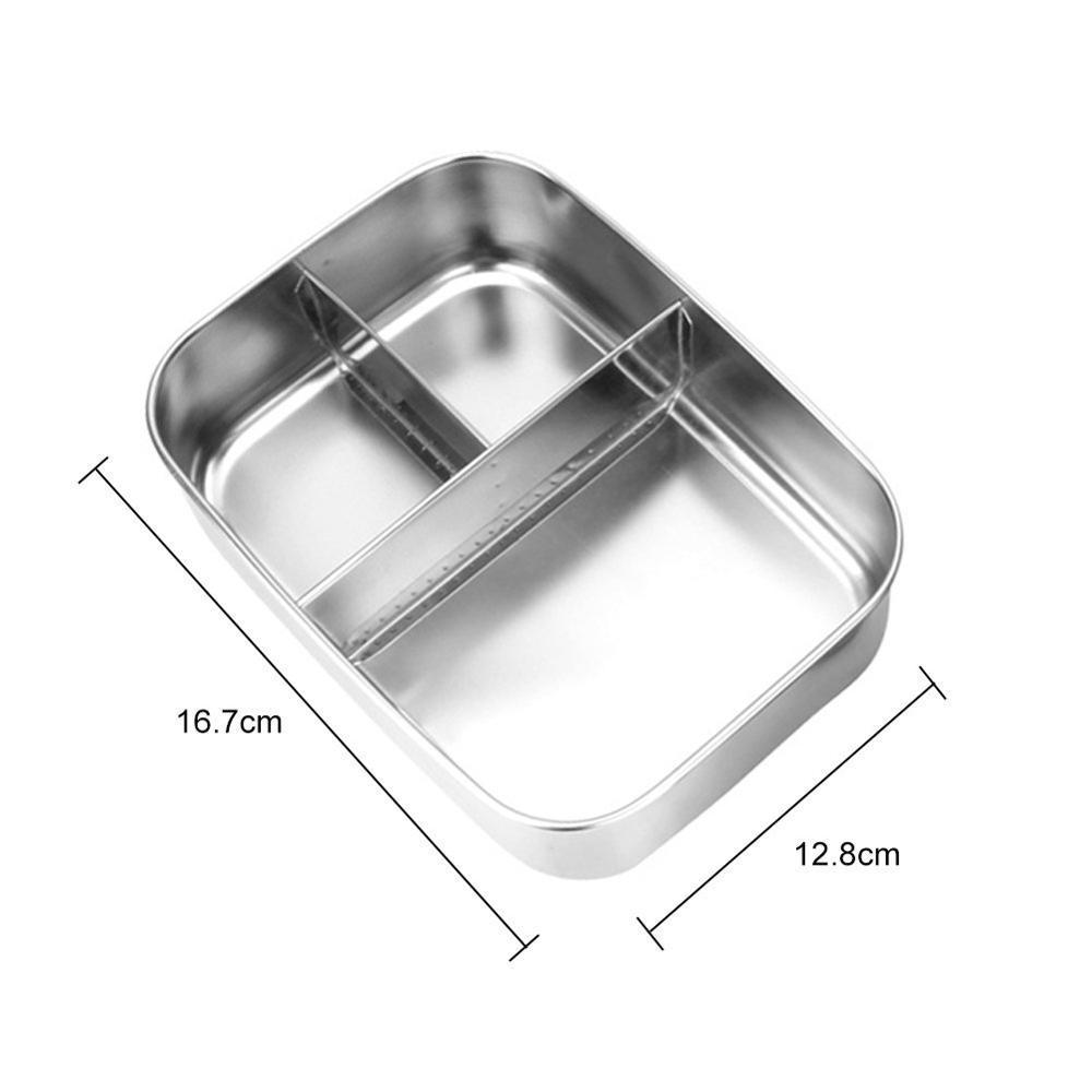 1 2 3 compartment 304 food container stainless steel lunchbox