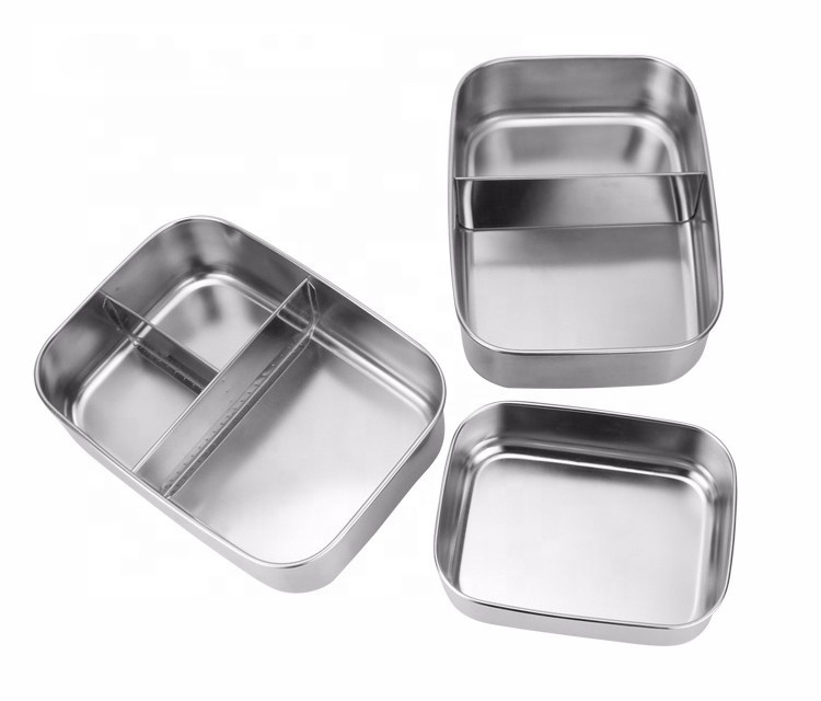 1 2 3 compartment 304 food container stainless steel lunchbox