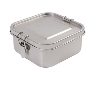 New modern design Square Stainless Steel Lunch Box 740ML meal preparation Freshness Preservation Airtight lunch box with lock