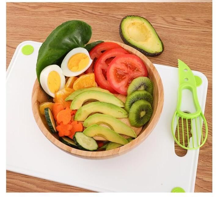 Kitchen accessory tool plastic food grade fruit peeler green avocado slicer for fruit