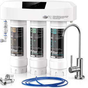 Under Sink Water Filter System Household Water Purifier 3 Stage Connect directly to the kitchen faucet for Healthy