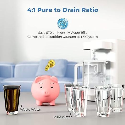 8 Stage Countertop RO System 4 Water Modes water dispenser desktop Reverse Osmosis Water Filtration System dispenser