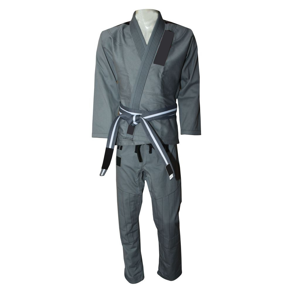 Customized BRAZILIAN JIU JITSU UNIFORMS Grey Black Karate Suit Low MOQ