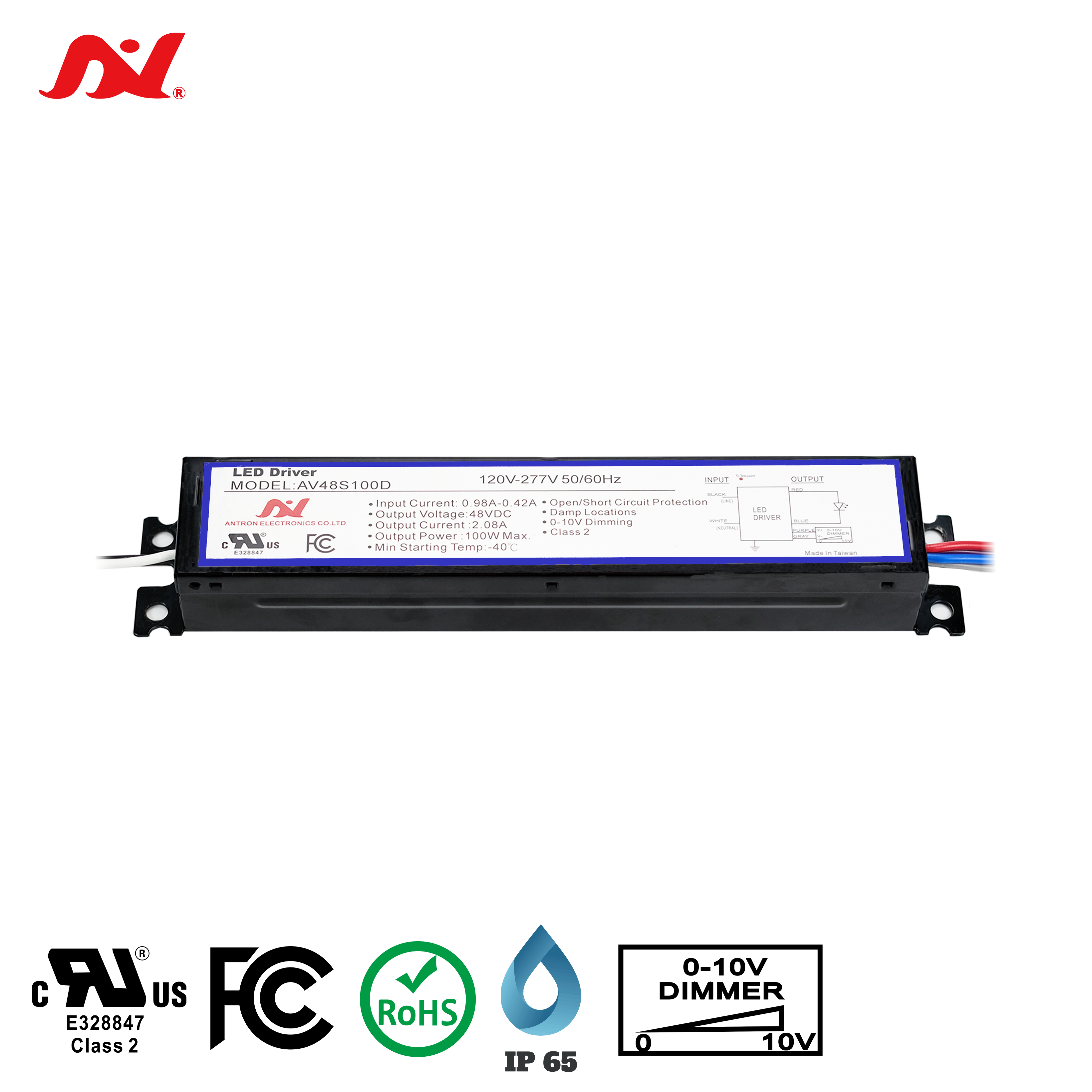 OBM ODM LED Driver 24V 60W Rainproof IP65 cUL