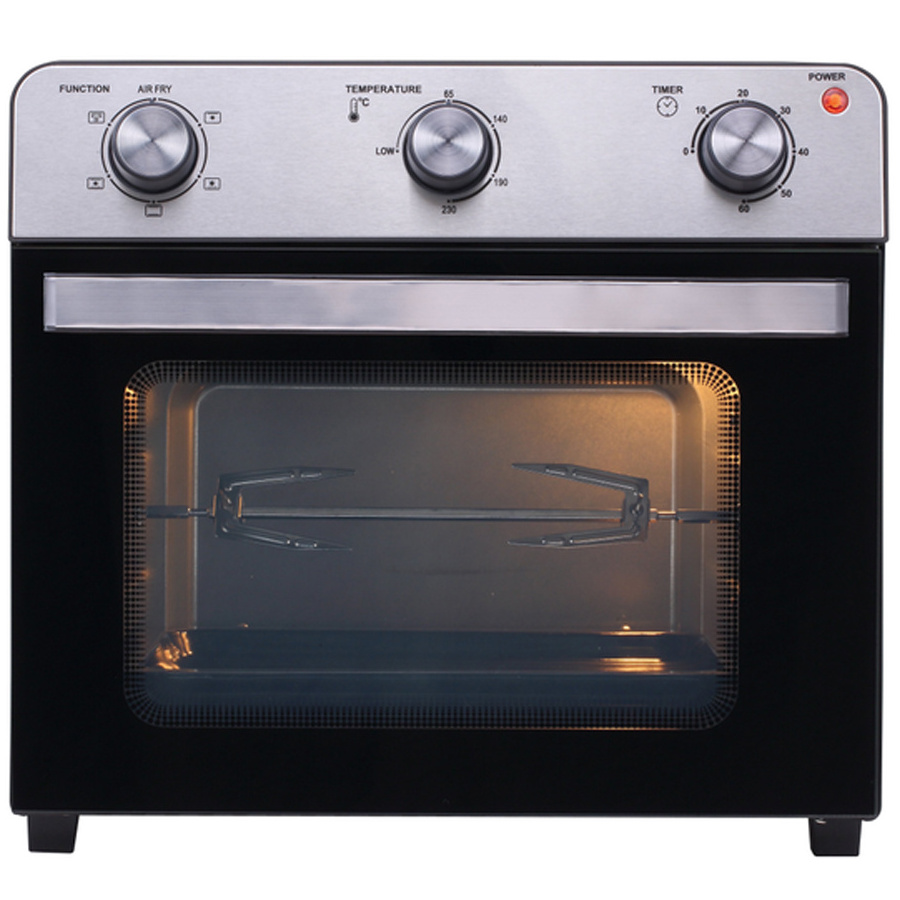 Hot Sale Factory Direct Hotel Electric Mirror Glass Door Air Fryer Oven Cooker With Temperature Control 25L