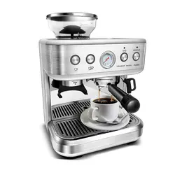 Wholesale OEM Espresso Coffee Machine with grinder Electric Metal Stainless Steel Cappuccino Coffee Maker