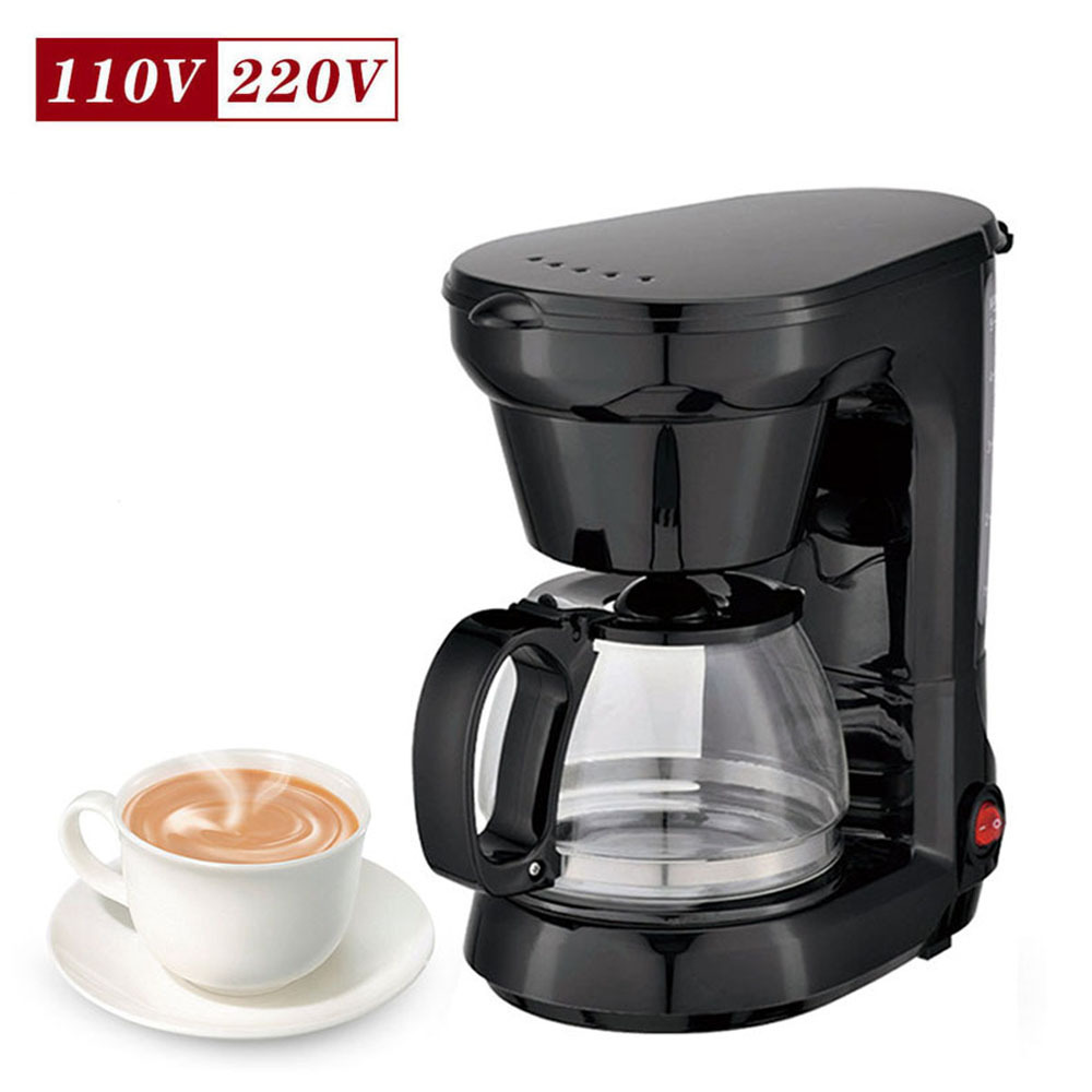 Household 750 ml Black Drip Coffee Maker 6 Cups 110 V 220 V Coffee Machine