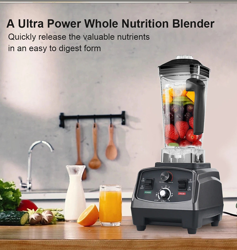 2200W Heavy Duty Kitchen Home Appliance Blender Mixer Juicer Commercial Grade Timer Blender Ice Smoothies Food Processor