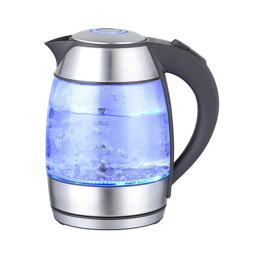 Antronic Water Kettle Electric Glass 1.7L 2200W Household Appliance Stainless Steel+plastic Free Spare Parts 2200 ATC-WK-1748 EU