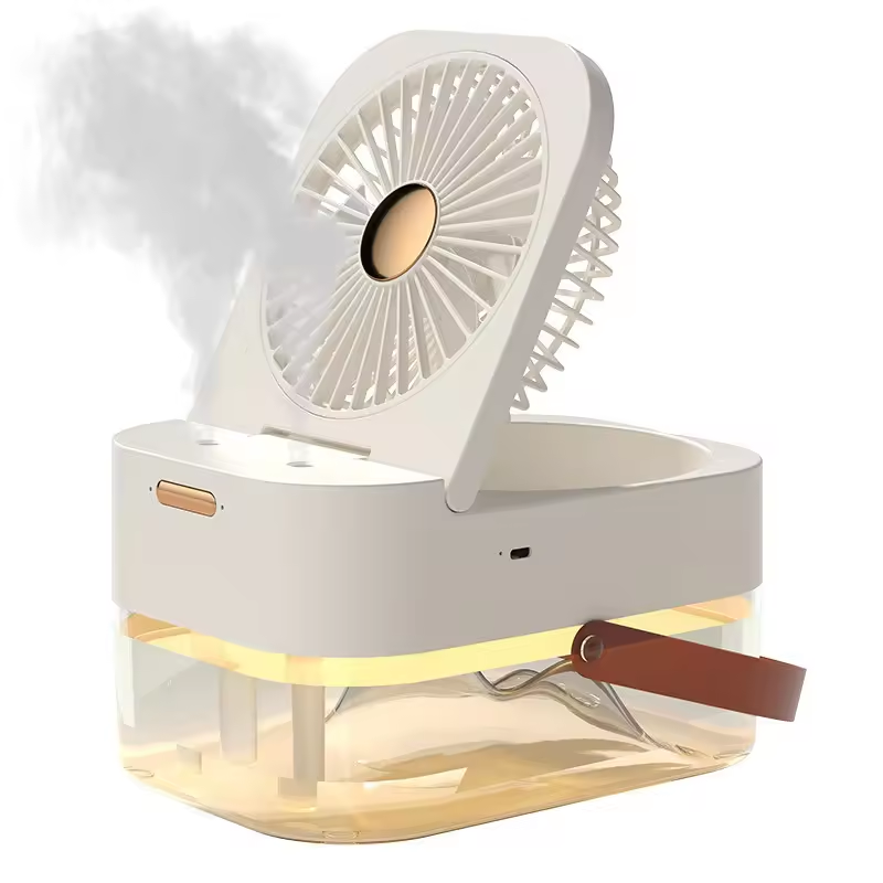 3 In 1 Portable Fan Air Conditioner Humidifier Cooling USB LED Night Light Essential oil humidifier fan