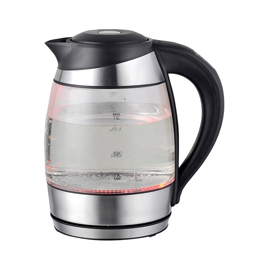 Antronic Water Kettle Electric Glass 1.7L 2200W Household Appliance Stainless Steel+plastic Free Spare Parts 2200 ATC-WK-1748 EU