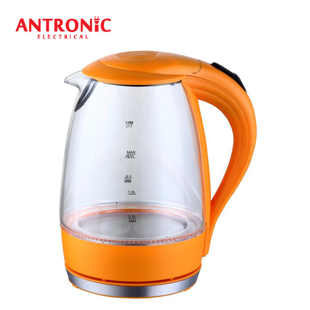 1.7L keep warmer electric glass kettle with Blue LED Indicator Light BPA-Free water Kettle