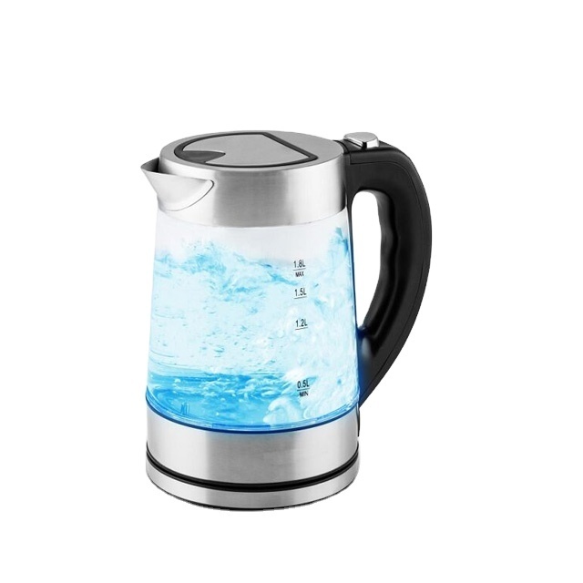 1.8L Blue LED light 2200W Antronic Glass Smart electric water Kettles  with temperature control