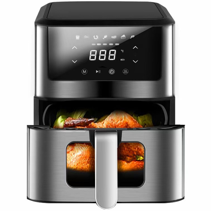 Manufactory Direct Mini Commercial Automatic Fried Fish Pot Square Electric Air Fryer With Stainless Steel Panel