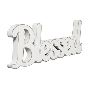 Wood Sign Blessed Word Wood Cutout Wall Art Rustic Wall Decorations For Home Luxury Wooden Letters Party Wall Decorations