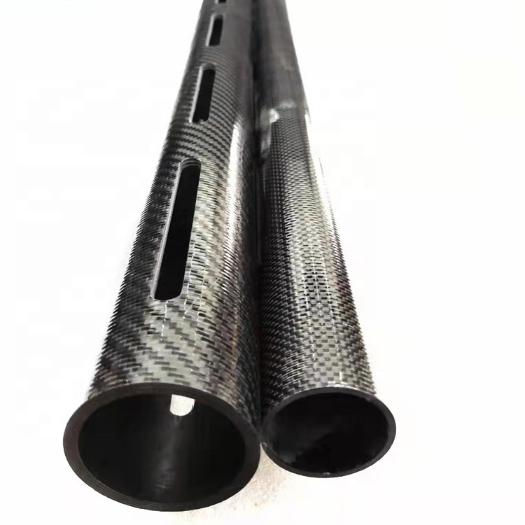 Customize 3k twill glossy matte Carbon fiber tubing tube pole for automation equipment connector