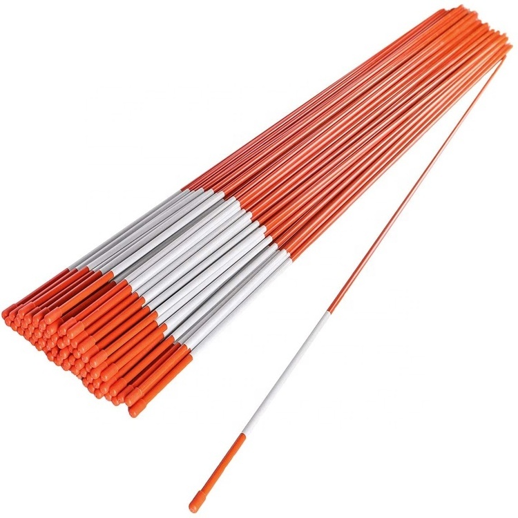 Orange fiberglass driveway stakes marker fiberglass plow markers stakes solid snow poles with reflective tape