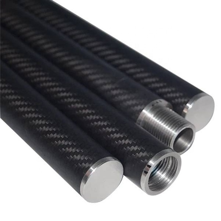 Customize 3k twill glossy matte Carbon fiber tubing tube pole for automation equipment connector