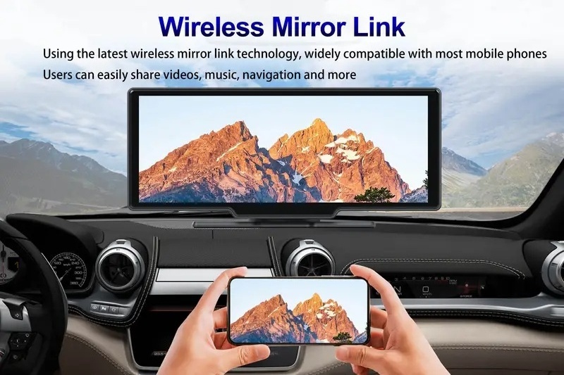 10.26 Inch 4K Portable Carplay DVR Recorder X02 Car Dual Lens front & Rear Camera Dash Cam with Carplay for Apple for USA & CA