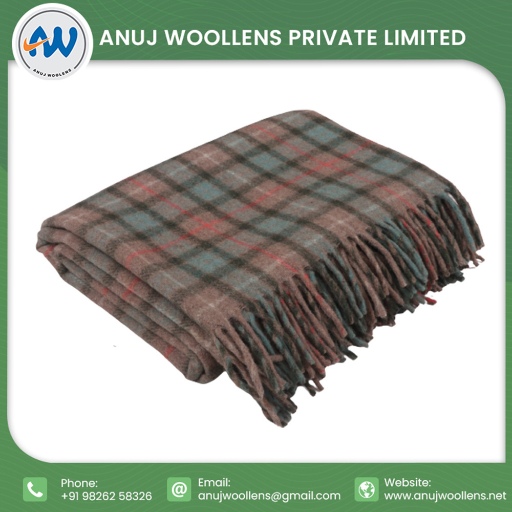 Best price and quality Best Quality New Design Fazer Hunting Weathered Wool Blanket for Bed and Sofa from indian manufacturer