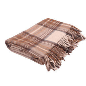 Top Quality New Design Wool Blanket Woven Cozy Comfort With Our Wholesale Tartan Wool Blankets For Sale