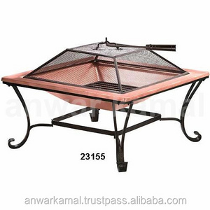 Square Shape Food Copper Fire Pit with Iron Stand