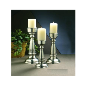 Made in India High Quality Bulk Quantity Wholesaler Handmade Brass Antique Silver Pillar Candle Holder