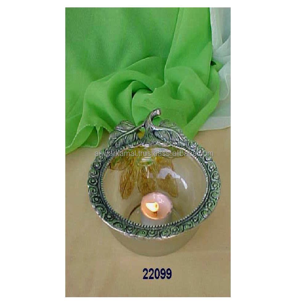 Small Votive Round Glass Shaped Candle Holders Orange Fruit Shape Clear Glass Tealight Votive Holder