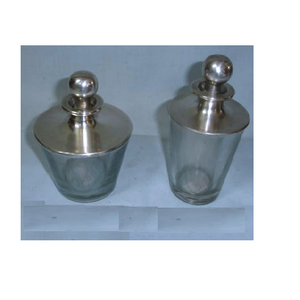 hot selling Fancy Silver Clear Metal Decoration Brass Salt & Pepper Shaker