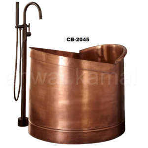 Antique Copper Bathtub Round Turning Soaking Tub