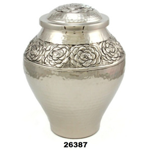 Hot Selling Most Needed Hammered Silver Embossed Cremation Urns for Ashes