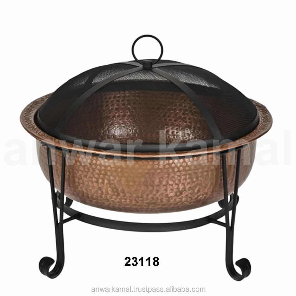 Hammered Food Copper Fire Pit for Indoor & Outdoor