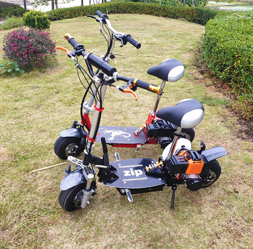 High-tensile steel body material 2 stroke engine 1.5L 49cc folding cheap gas scooters for sale