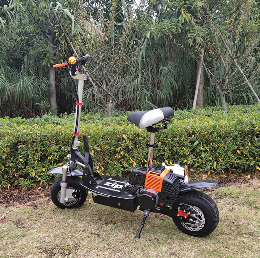 Good quality high-tensile steel 115kgs loaded 2 stroke 49cc foldable gas powered scooter