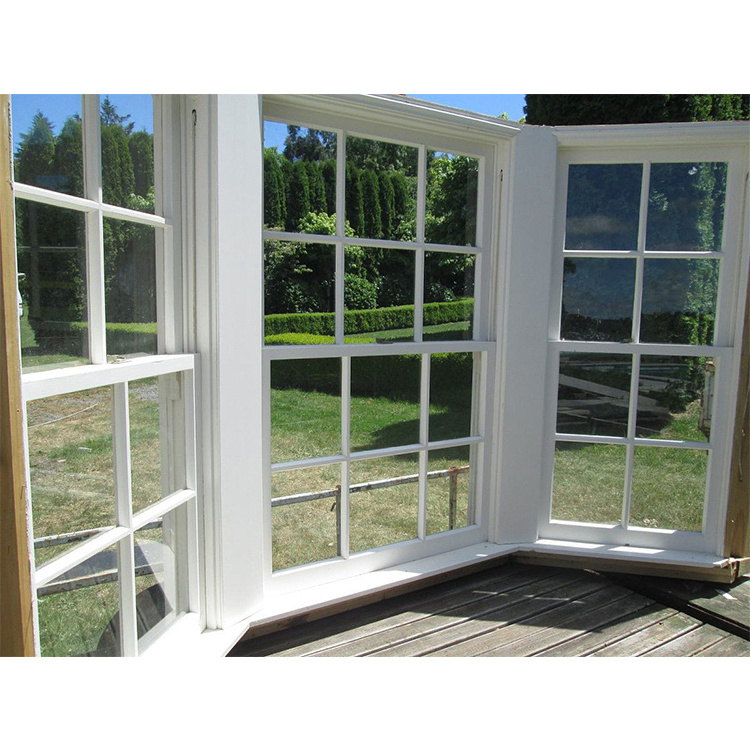 upvc windows double lift  windproof dustproof Sash Aluminum Windows American Style