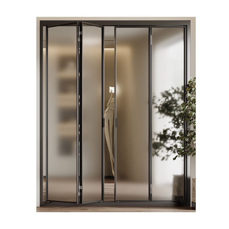 Factory Price Aluminum Glass double folding sliding doors Balcony folding doors can be customized