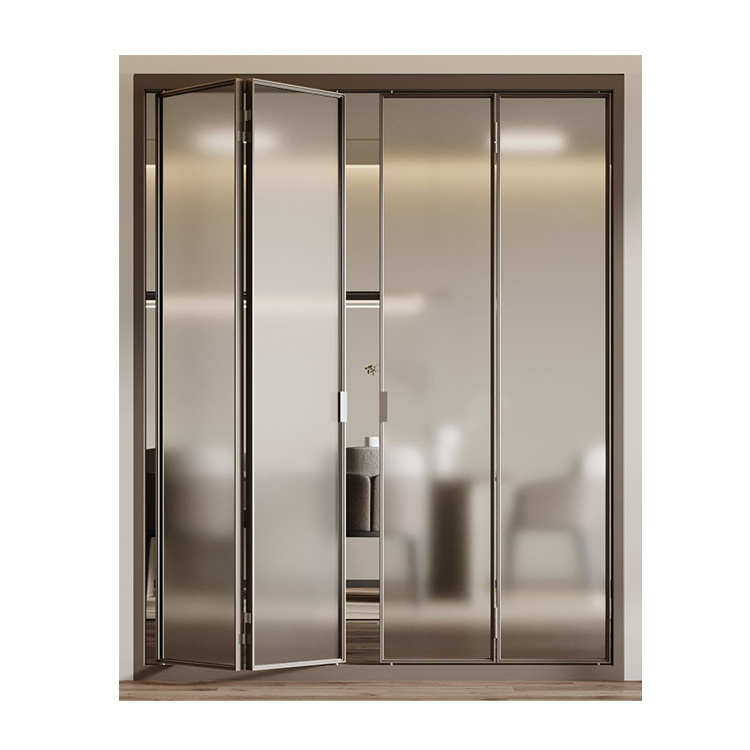 Factory direct double glass sliding folding doors and Windows pvc horizontal folding doors