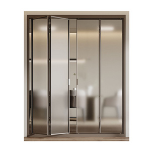 Factory Price Aluminum Glass double folding sliding doors Balcony folding doors can be customized