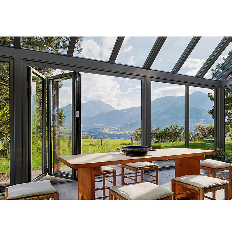 Double window impact resistant glass New Hurricane horizontal folding window can be customized