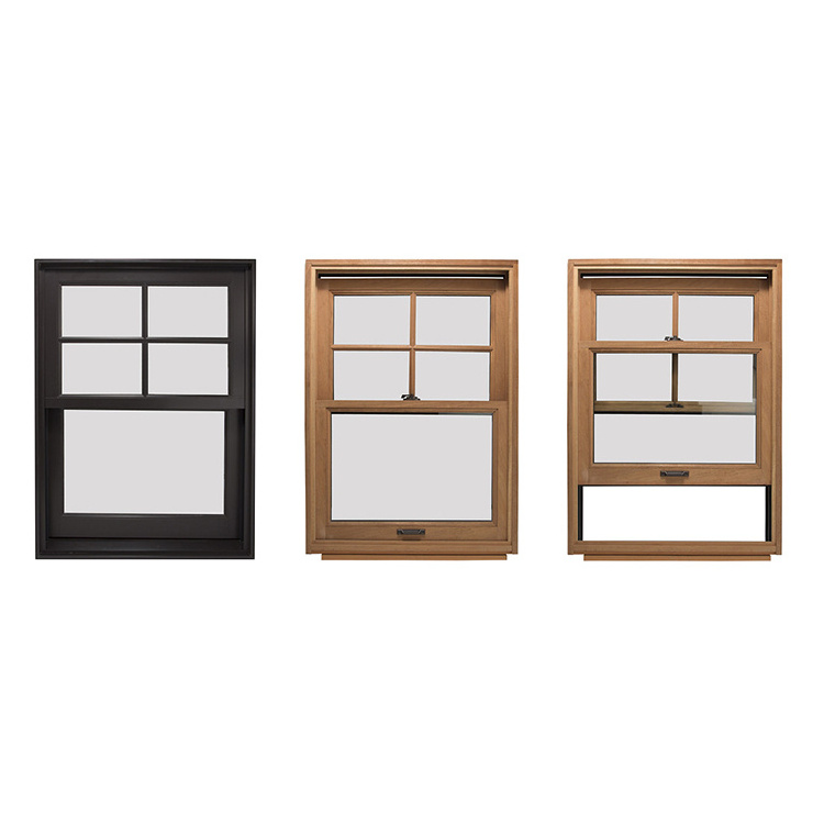 upvc windows double lift  windproof dustproof Sash Aluminum Windows American Style