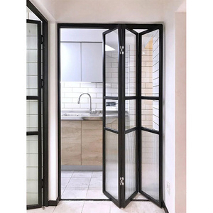 Apartment folding Windows Double glazed aluminium vertical kitchen folding Windows