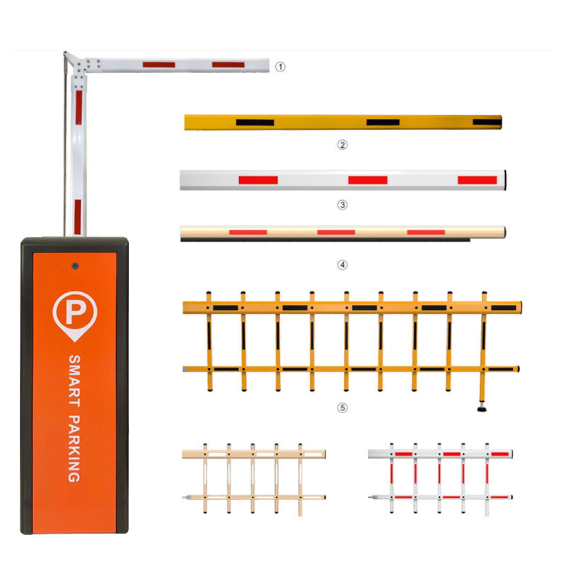 Electric Parking Lot Arm Barrier Gate System Car Park Boom Gates With Traffic Lights