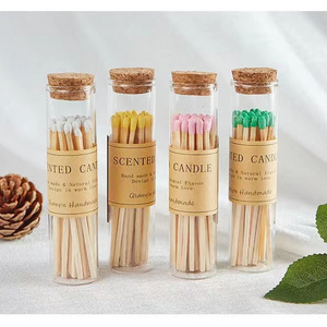 New Custom Colorful Match Sticks In Glass Jar Bottle Matches Wooden Matchsticks In Bottle Candle Aromatherapy