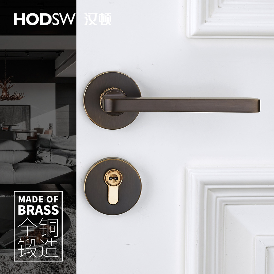 [Full Brass]French simplicity style wooden door lock for interior door