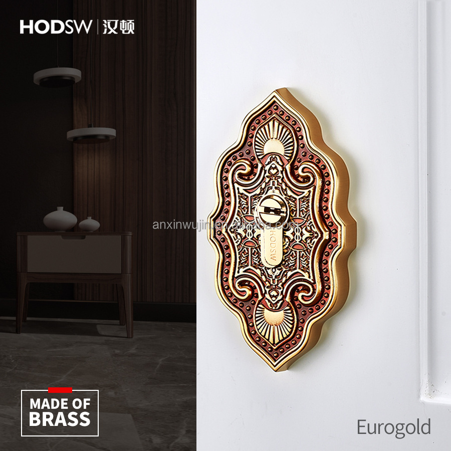 HODSW all copper wooden door bedroom single-ring door lock invisible door lock without handle