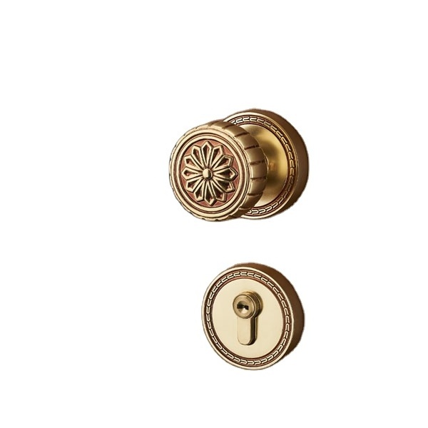 Designed pure copper high quality and best-selling round split door locks for interior doors