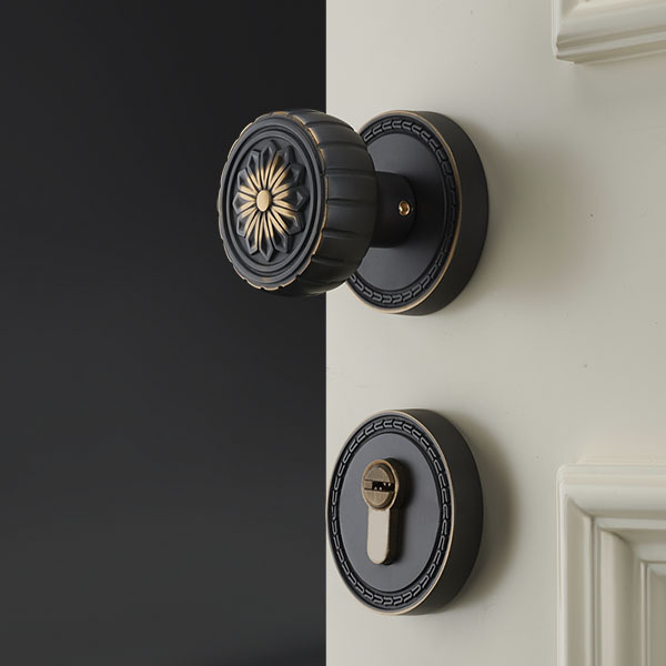 Designed pure copper high quality and best-selling round split door locks for interior doors