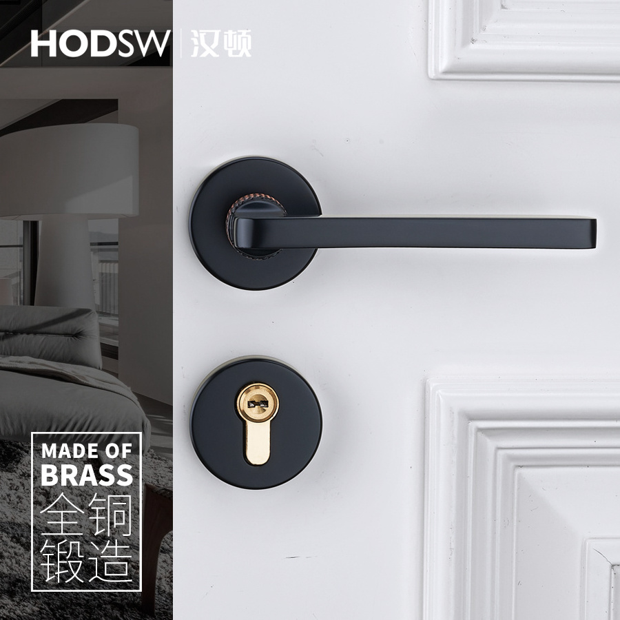 [Full Brass]French simplicity style wooden door lock for interior door