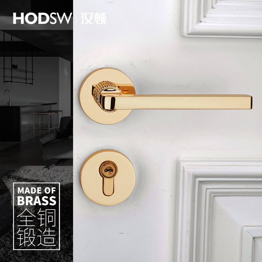 [Full Brass]French simplicity style wooden door lock for interior door