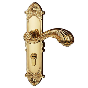 [Full Brass]European classic type indoor wood door lock handle